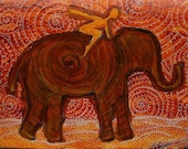 Flying Girl Receives Assistance on the Long Journey, or Elephant Spirit 6/50 limited edition print