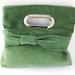 Apple Green Velvet cutout metal handle clutch. small purse, handbag