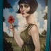 The Offering by Elizabeth Caffey. Large oil painting on stretched canvas.On Sale