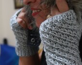 Grey  Fingerless Gloves Gift For Her NEW winter fashion.