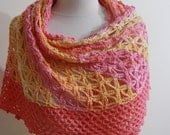 Lace Colorful Shawl Capelet Spring Fashion Fall Wedding Shawl, Orange Yellow Pink Pomegranate Beautiful Crochet Poncho Spring Fashion
