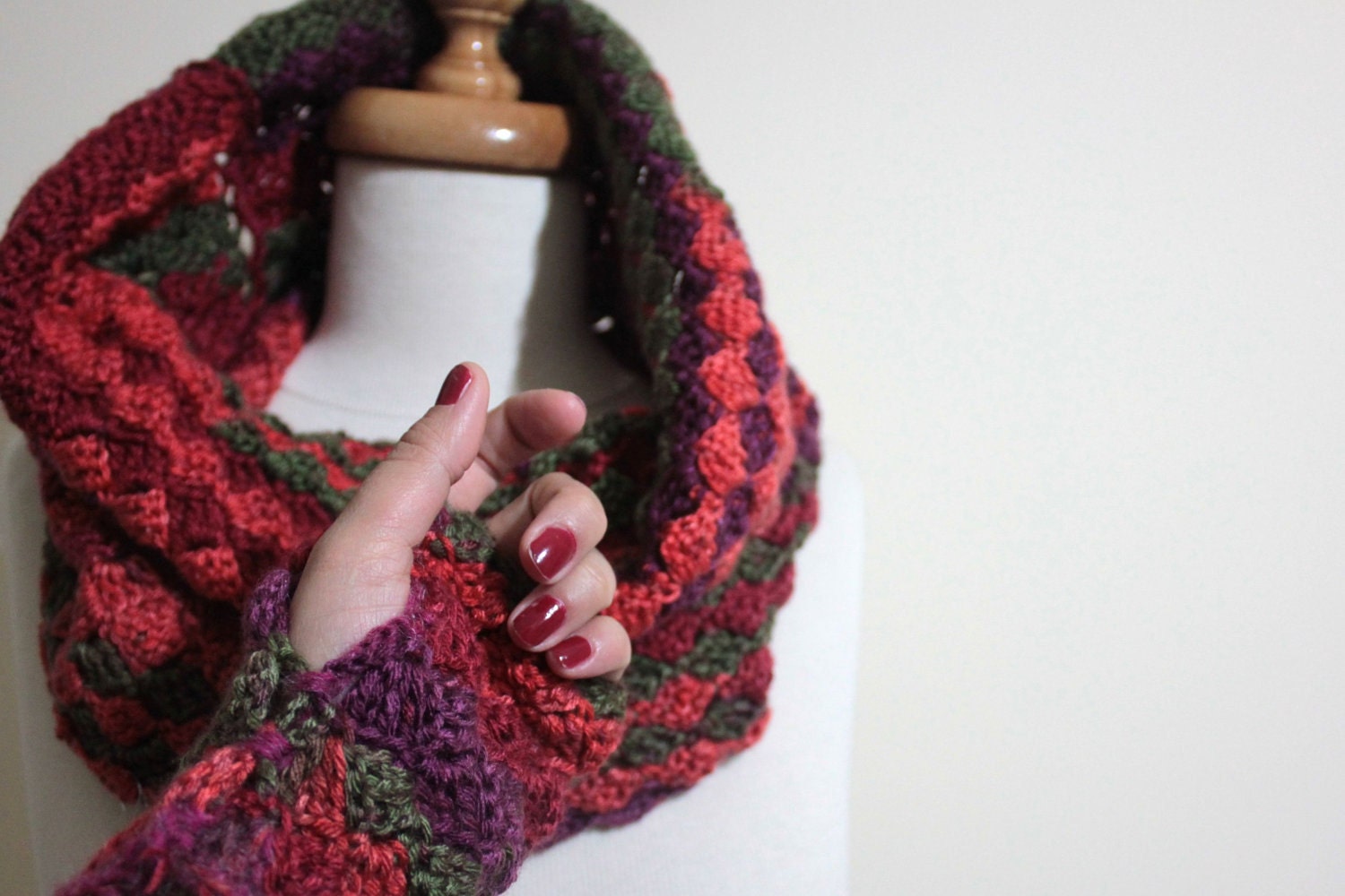 Infinity Cowl Mittens Gloves, Winter  Accessories ,Fall Fashion - Women Trend - Hand Knit - For Her Holiday Fashion READY TO SHIPPING
