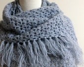 Winter Accessories EXPRESS DELIVERY Shawl GREY Crochet Shawl Crochet Scarf Triangle Wrap Chic