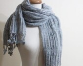 Shawl Handmade Knitting Shawl RECTANGLE Yellow Grey Knitting Cool Scarf Wrap Mohair Acrylic Stole Gift For Her Spring Fashion
