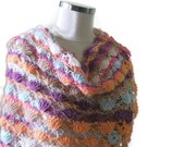 Shawl / Colorful Crochet Shawl / Scarf Triangle Handmade READY TO SHIPPING