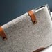 15 Inch MacBook Pro Sleeve - Grey Wool Felt with Brown Leather
