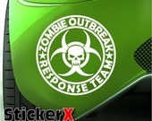 ZOMBIE OUTBREAK RESPONSE Team  Skull Logo Vinyl Car Decal Sticker