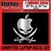 APPLE SKULL HACKINTOSH SWORD LOGO MIRROR CHROME DECAL STICKER