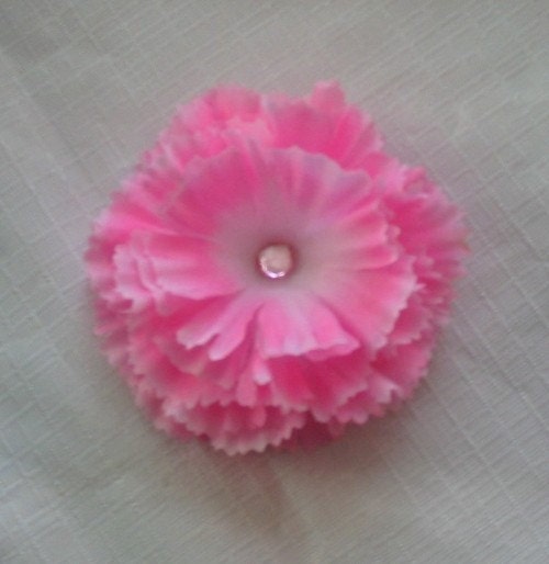 Pink Carnation Flower with Gem Alligator Hair Clip READY TO SHIP -- ONLY ONE DOLLAR