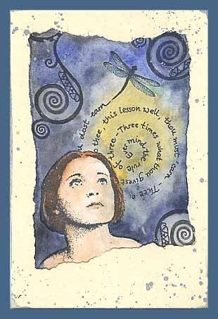 The Witches Rule of three - dragonfly - CLING STAMP by Cherry Pie Art Stamps