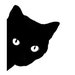 BLACK CAT rubber stamp silhouette cat face- CLiNG STAMP by Cherry Pie Art Stamps