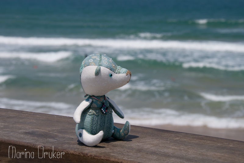 Handmade Artist Teddy Baby Bear Turquoise