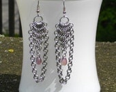 Chainmail - Swinging From the Chandelier Earrings - Iridescent Lavender