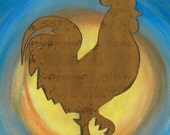 Rockin' Rooster Print by binglishART