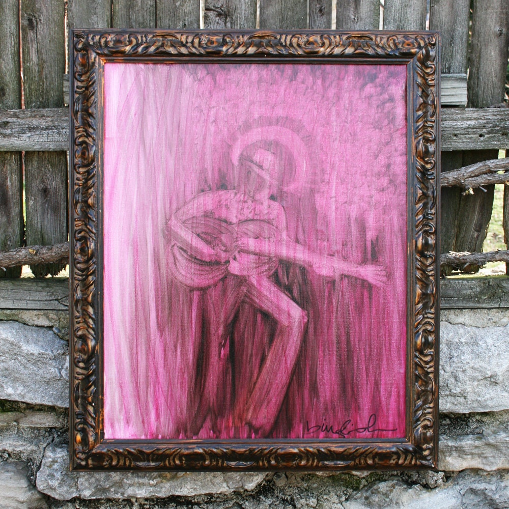 Original Painting Man Playing Guitar