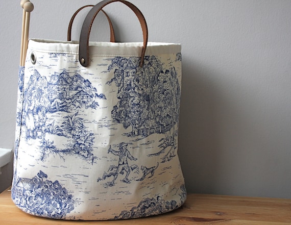 Knitting bag, blue toile (LAST ONE)
