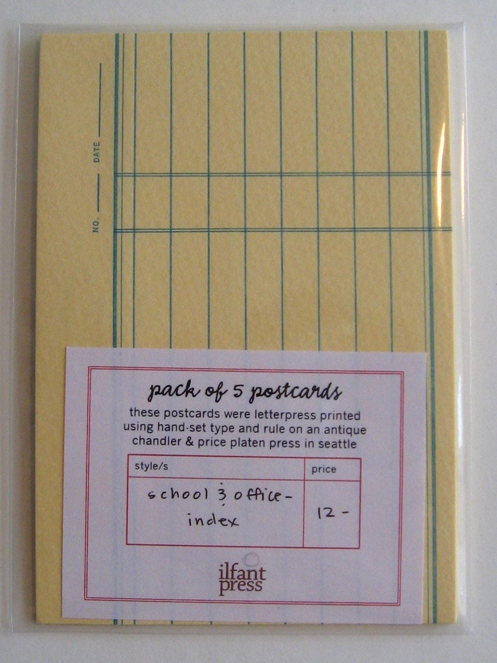Reserved Listing for Belen - Pack of 5 letterpress printed postcards - Index card and express shipping