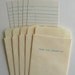 Letterpress printed library card and pocket set of 5
