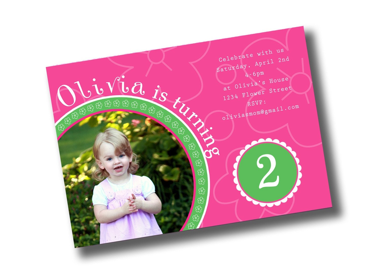 PINK & GREEN PHOTO Party Invitation Il_170x135