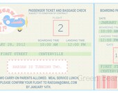 AIRPLANE TICKET Printable Party Invitation