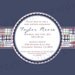 BABY SHOWER MADRAS Printable Party Invitation - Blue