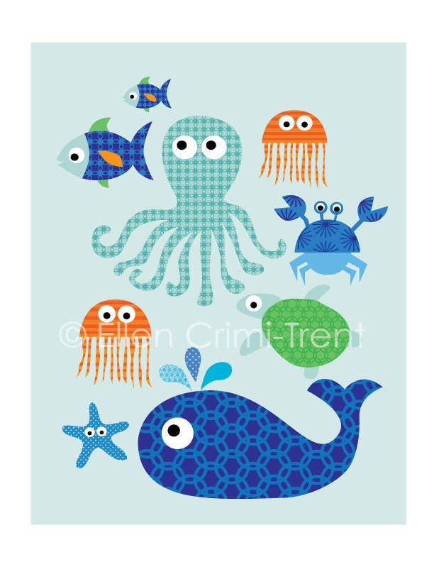 Sea Fun- Art Print- kids wall art