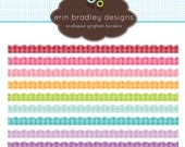 Scalloped Gingham Borders Clipart Clip Art Personal & Commercial Use Digital Graphics