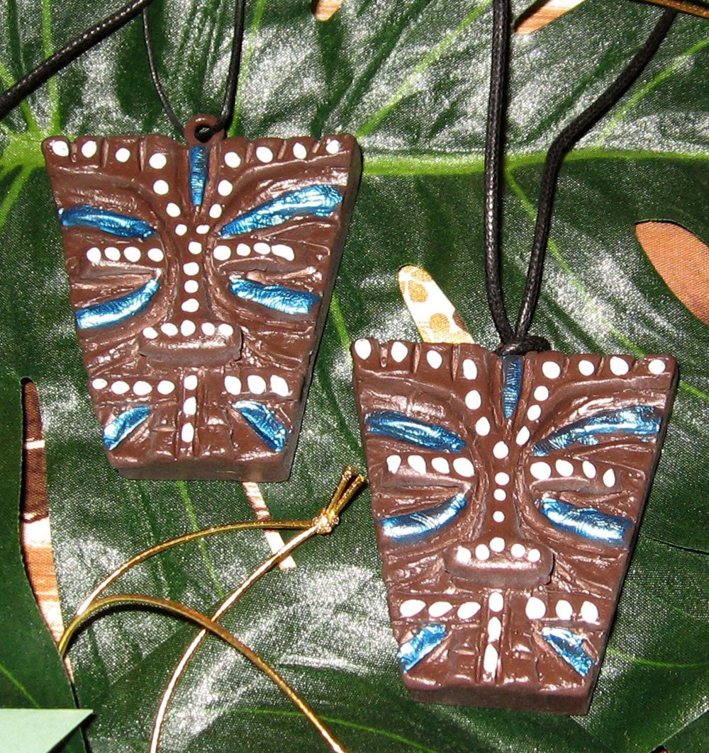 Handmade Tiki Pendant - Mask Style