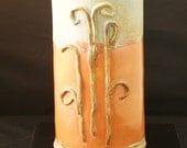 Orange and Cool Green Vase