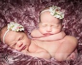 Shabby Chic Rosette Floral Headband Infant Newborn Babies Toddlers Photography Prop Spring Boutique
