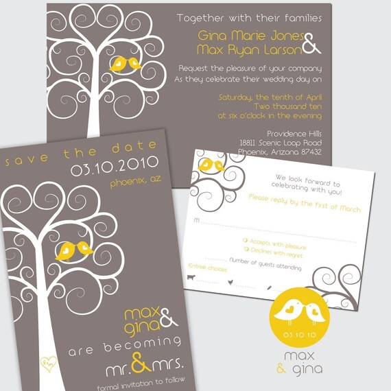 Swirly Tree Wedding Invitation - SAMPLE SET Il_570xn