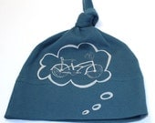 Organic knot hat Bicycle Baby Thought, screen printed