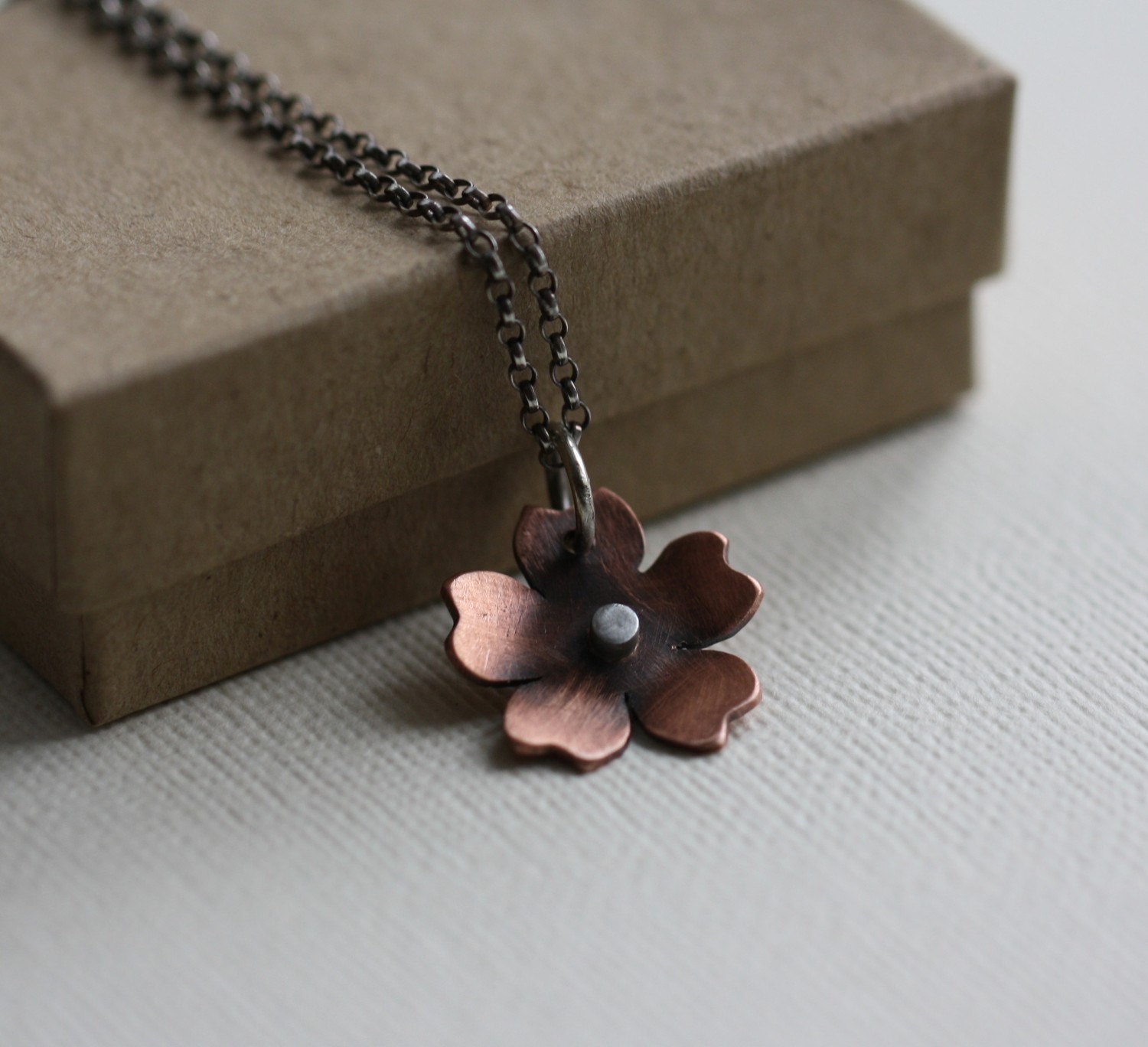 Little cherry blossom necklace in copper