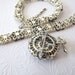 Necklace, Bracelet and Brooch, Lisner Gray and White Lucite Flowers Parure