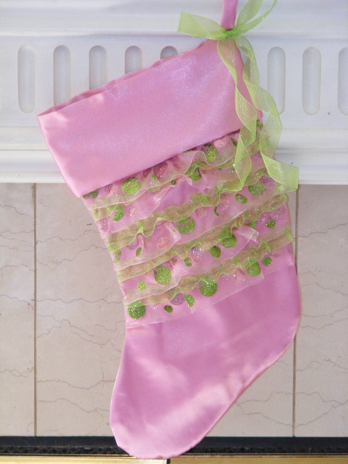 Christmas Stocking Pink Holiday/CIJ,