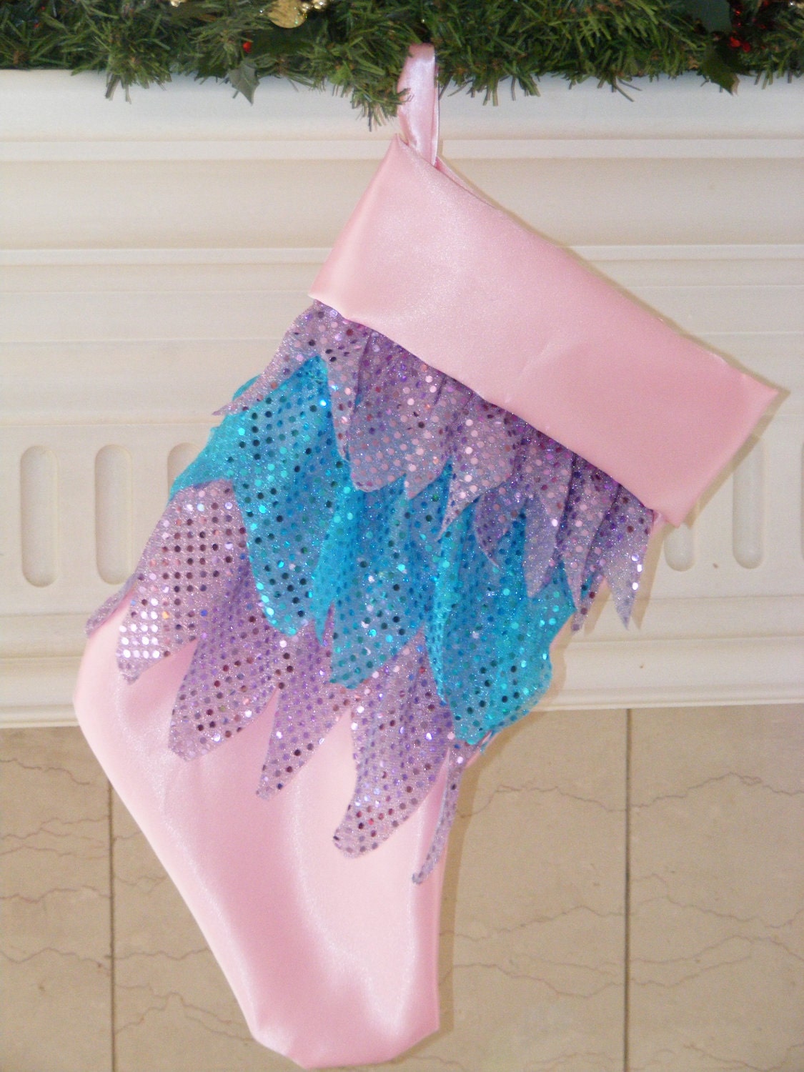 Christmas Stocking Pink Holiday/Stocking, CIJ,