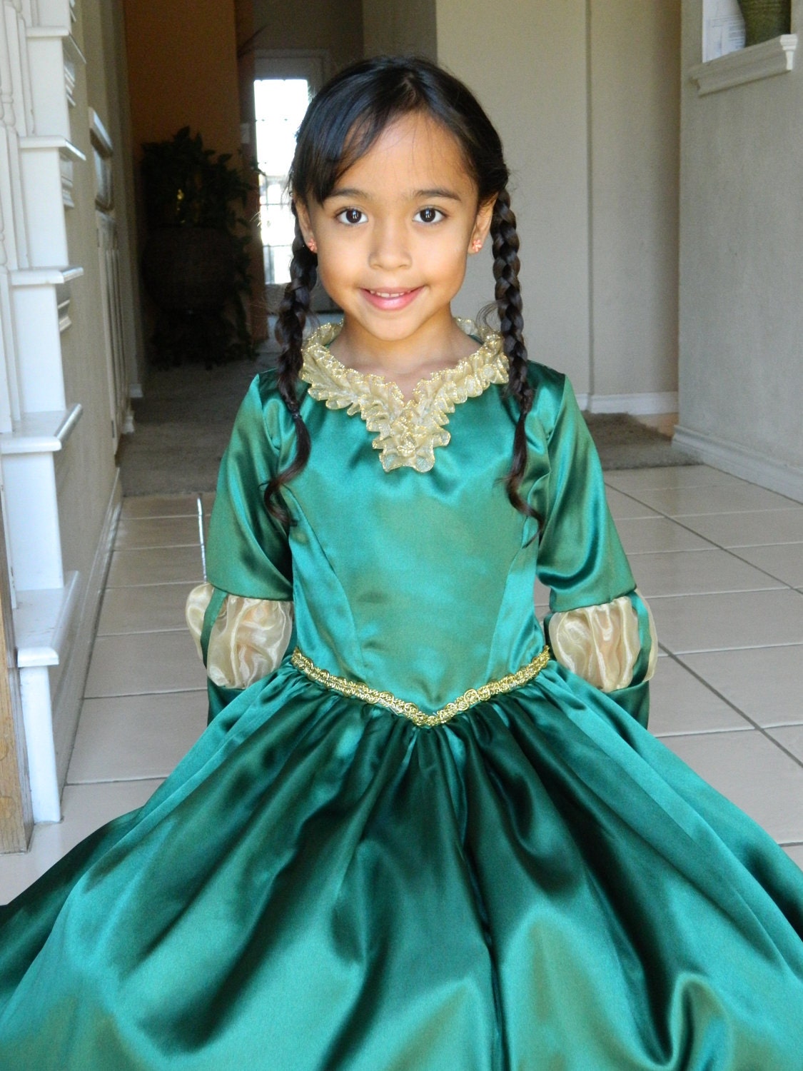 Brave Inspired Dress/Merida Costume/ Costume for Girl Sizes 6, 7, 8, 9