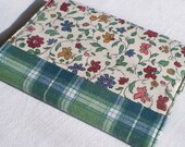 Fabric Journal - Italian Flowers - Handmade Fabric Cover A6 Notebook, Diary - Green, Red, Blue, Yellow Floral - PatchworkMill
