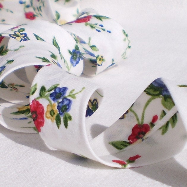 Bias Tape Binding - Wildflower Meadow - 4 Yards Handmade Floral Cotton Fabric