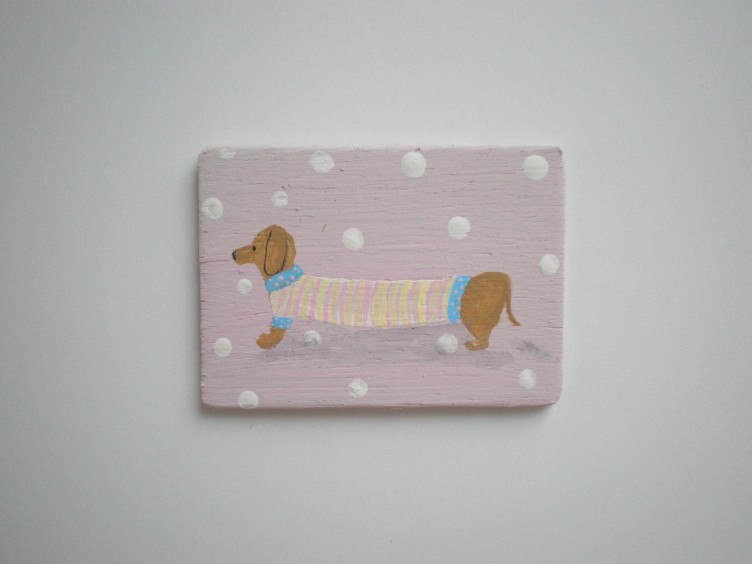 Dachshund Weiner Dog Painting  Dollhouse 1 Inch Scale Handpainted