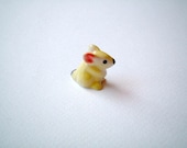 Miniature Mouse Figurine, yellow, ceramic animal, little animal, tiny animal, ceramic mouse, tiny mouse, hamster, miniature mice, mini mouse