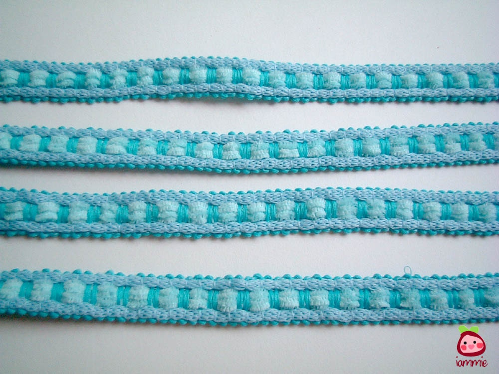 Baby Blue Trim, fabric trim, ribbon, lace, cotton, girl, boy, card decoration, party, wedding, gift wrap, iammie, 2 yard, 1/2 inch wide