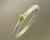 Sterling Silver Stacking Ring, Tiny 18k gold Hydrangea Bud Ring, Silver Stack Ring, Made to order