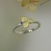 Blue Diamond Engagement Ring, Gemstone Stacking Ring, Hydrangea Blossom Sterling Silver, 18k Gold Flower