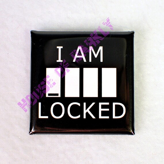 I AM () LOCKED BBC Sherlock square pin button