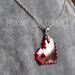 8bit LOVE laser-cut acrylic pixel heart necklace - translucent red
