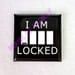 I AM () LOCKED BBC Sherlock square pin button