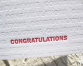 Letterpress Congratulations Card - Modern Design w/ Blind Impression