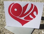 Heart of Love - Letterpress Greeting / Single Card