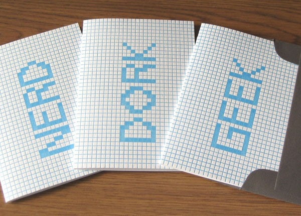 Assortment Geek, Dork, Nerd Graph Paper - Letterpress Note Card Set (6 per package)